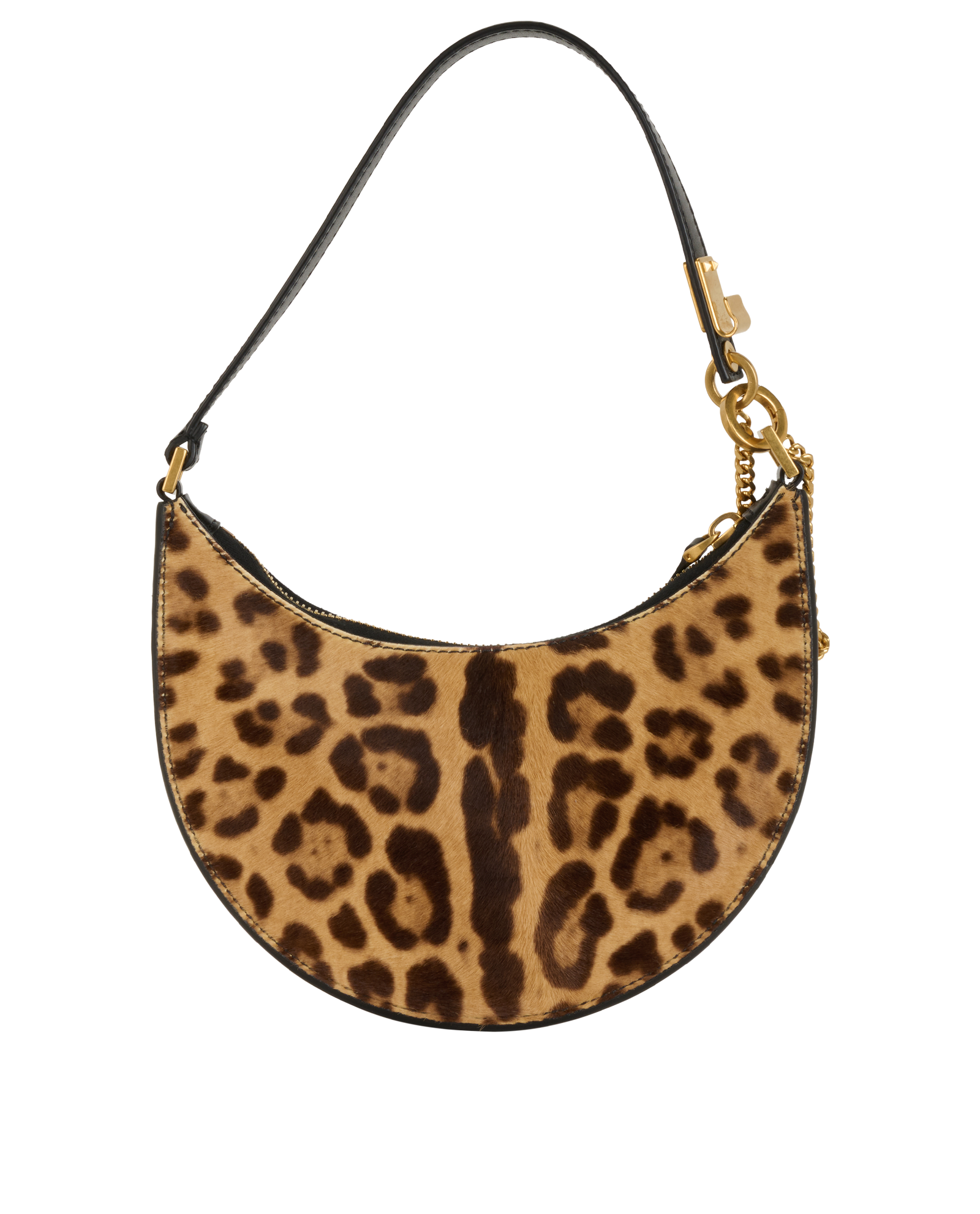 Leopard Print Shoulder Bag, &pound;650, Handbags, Brown, Pony / Calfhair, Back view